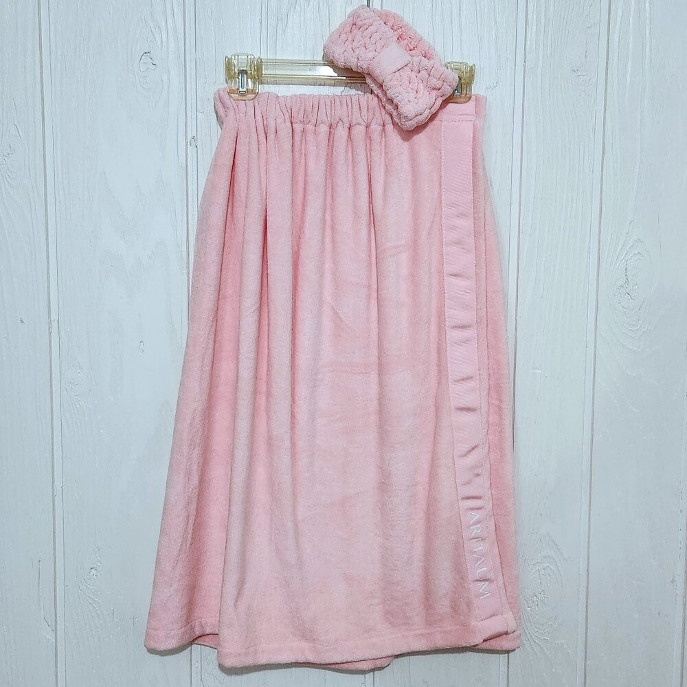 AMOREPACIFIC Aritaum Pink Women's Bath Shower Body Spa Towel Wrap & Headband Set